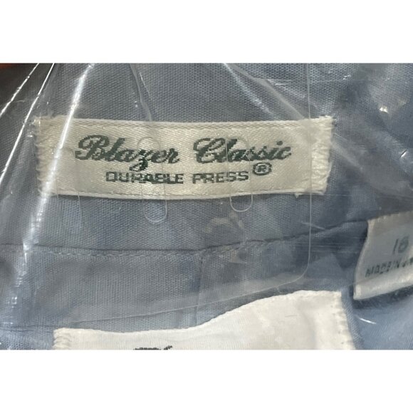 2 Brimar Men's Work Shirts Uniform Tan Blue Size 16 (READ) - Picture 9 of 9